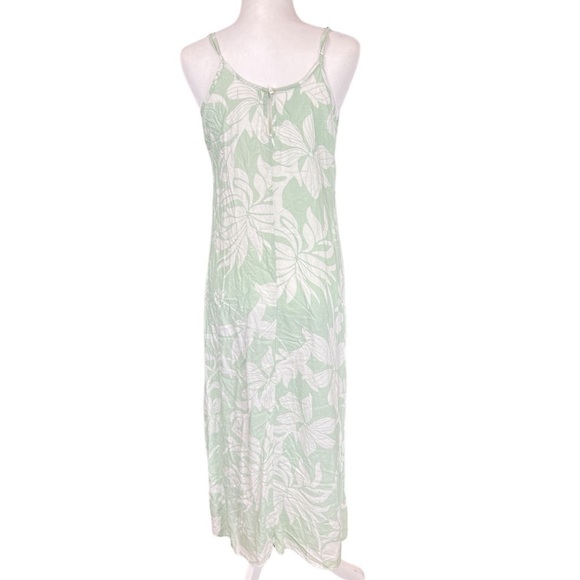 Kiwi & Punch Tropical Floral Vacation Summer Strappy Slinky Beach Maxi Dress - Picture 2 of 7